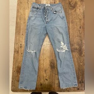 AGOLDE JEANS! Size 26!! Straight leg high rise with rips! So so cute